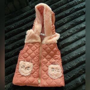 Pink Quilted Kids Vest with Hood